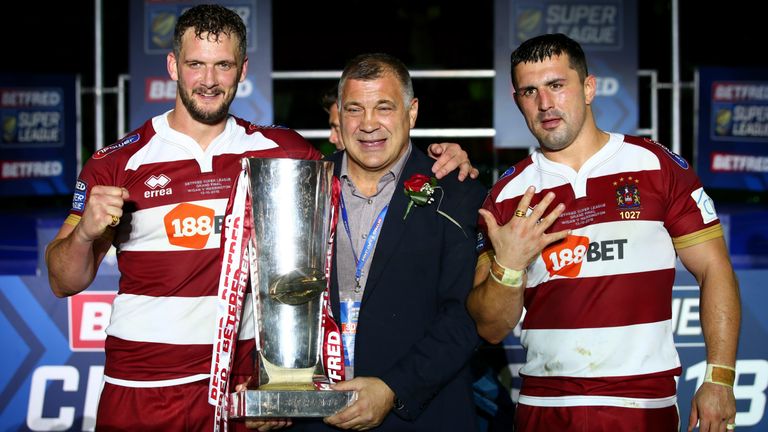 An emotional Shaun Wane says farewell to Wigan after their Grand Final win against Warrington