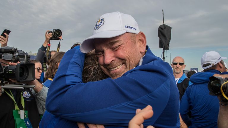 Europe captain Thomas Bjorn says the emotions of the week were released in the post-tournament celebrations. 
