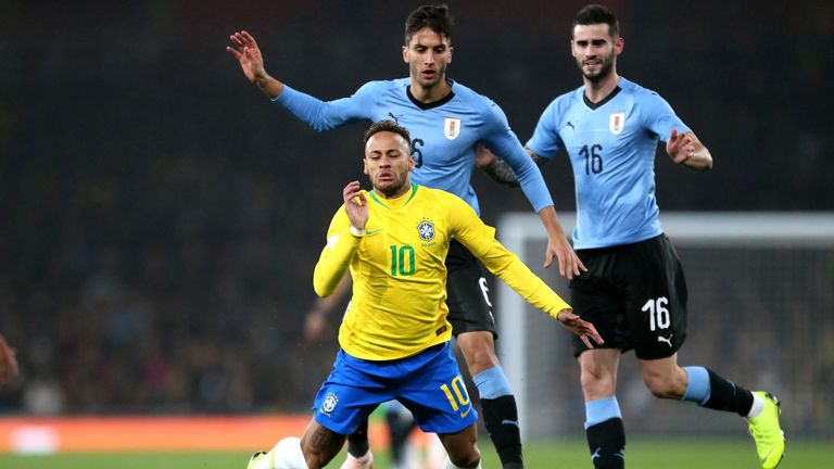 Neymar theatrically goes to ground in an ill-tempered contest at the Emirates
