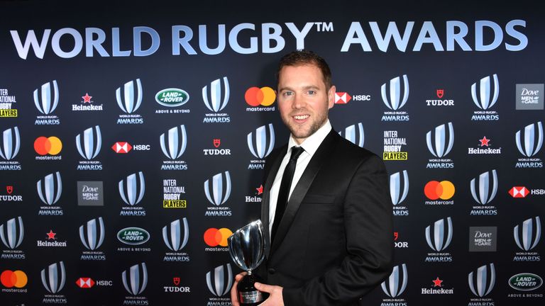 Angus Gardner was voted Best Referee of the Year at the World Rugby Awards Dinner in Monaco Sunday