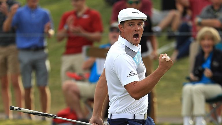 Highlights of Bryson DeChambeau's superb final round in Las Vegas, including a sensational eagle at the 16th, as he landed his fourth victory of the year.