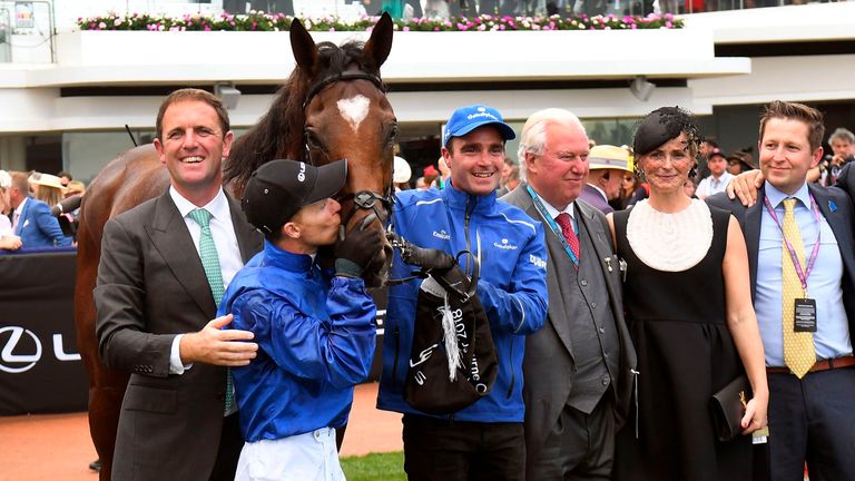 McEvoy gave Cross Counter a big kiss in the mounting yard after their victory