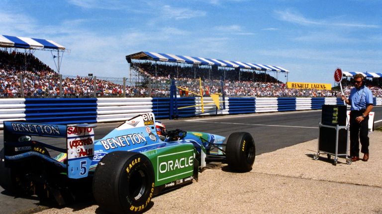 These controversial events would ultimately earn Schumacher a two-race ban as he and Benetton were punished for their delayed heeding of a black flag. Schumacher provoked the stewards into an initial stop-and-go by passing Hill on the formation lap.