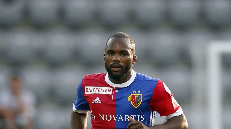 Basel's Aldo Kalulu had objects including a banana thrown at him