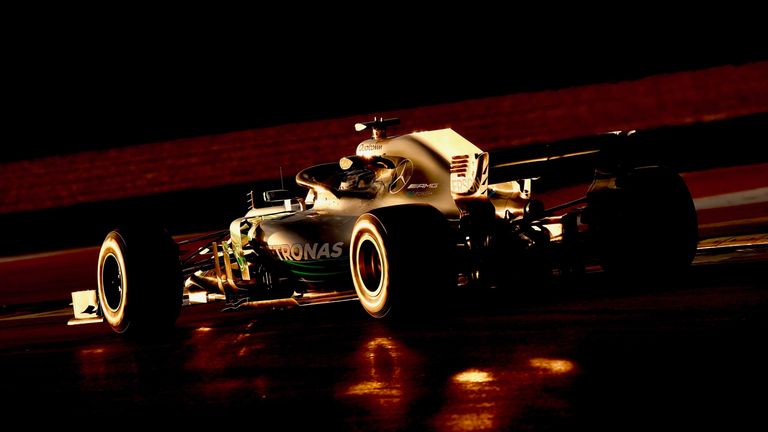 Valtteri Bottas takes the Mercedes for an early-morning spin on Day Two of the final pre-season test at Barcelona. Picture by Jerry Andre, Sutton Images.