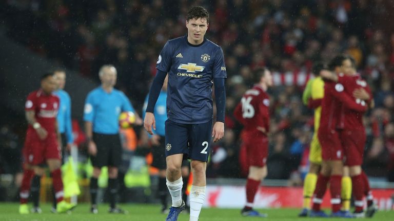 Manchester United fell behind rival Liverpool