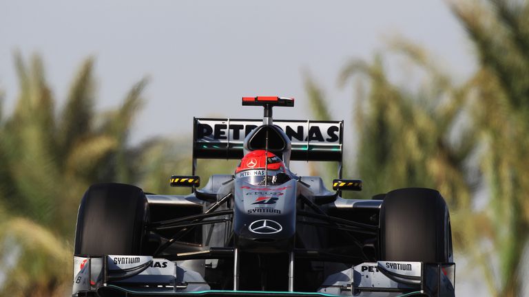 18 years after his debut, and four years after his retirement, F1&#8217;s record-breaker returned for the 2010 curtain-raiser. Undoubtedly the main attraction, the Mercedes driver embraced the extra attention before finishing sixth in his first race back.
