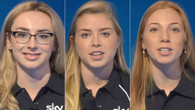 Presenters for a day! Ellen Keane, Emily Appleton and  Francesca Summers ask the questions