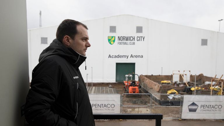 Stuart Webber looking over building work at the club's academy