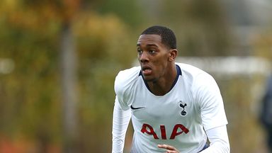 Image of Jaden Brown in action for Tottenham in the UEFA Youth League