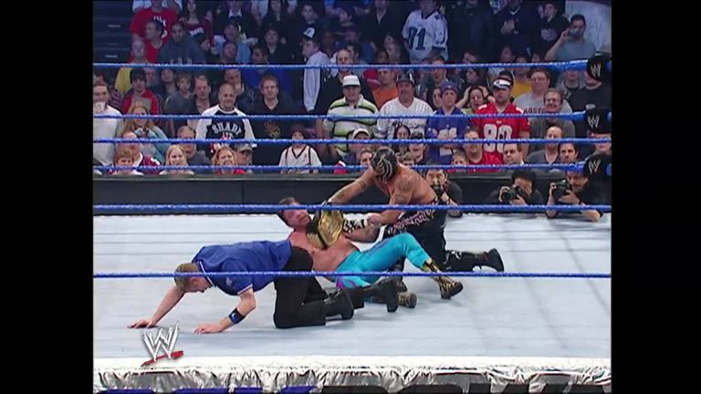 Relive a classic SmackDown showdown between Rey Mysterio and Eddie Guerrero on this week in 2005