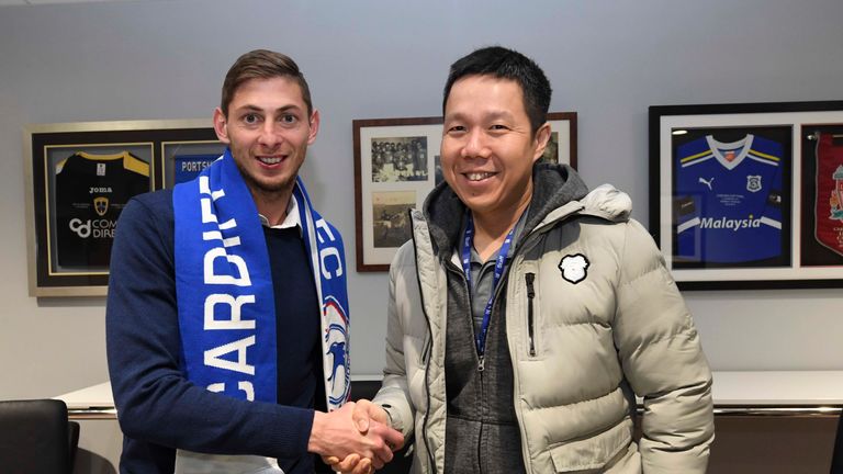 Sala moved to Cardiff for a club-record fee