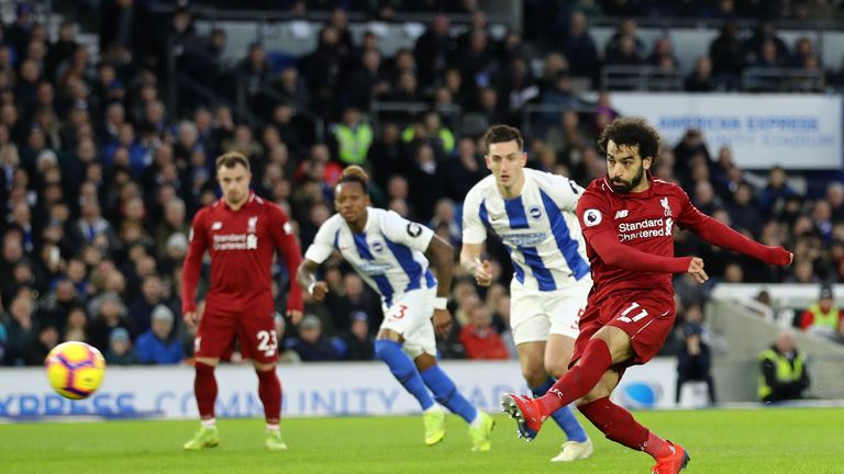 Salah puts Liverpool ahead from the penalty spot