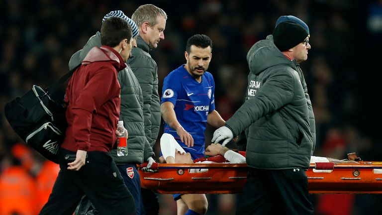 Bellerin is injured in the 2-0 win over Chelsea