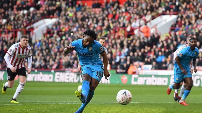 Shaquile Coulthirst got the only goal of the game from the spot