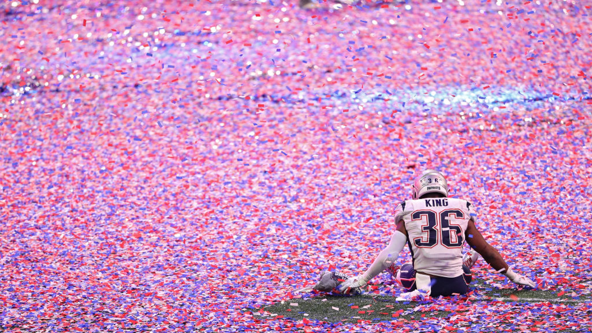 A steady stream of New England Patriots fans buy Super Bowl LIII