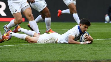 Romain Ntamack continues at fly-half after scoring his first France try against Scotland