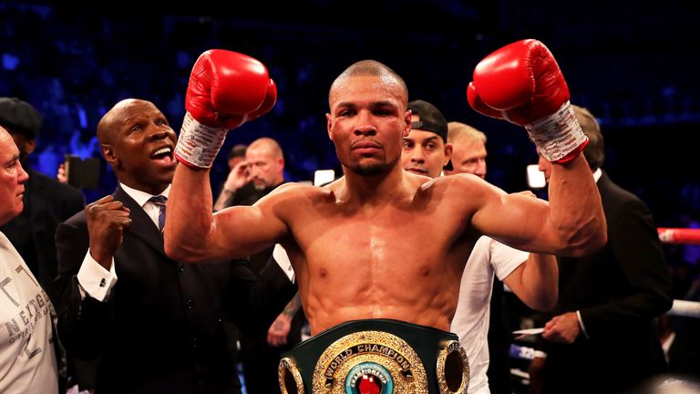 Eubank Jr celebrates a unanimous decision victory
