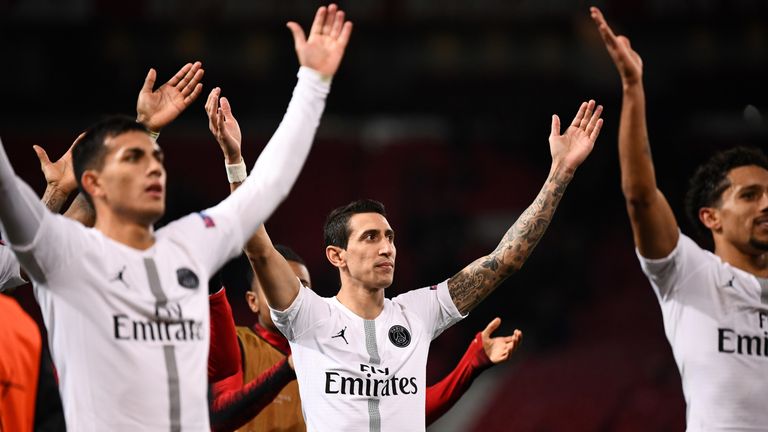 Di Maria celebrates after the victory at his old ground