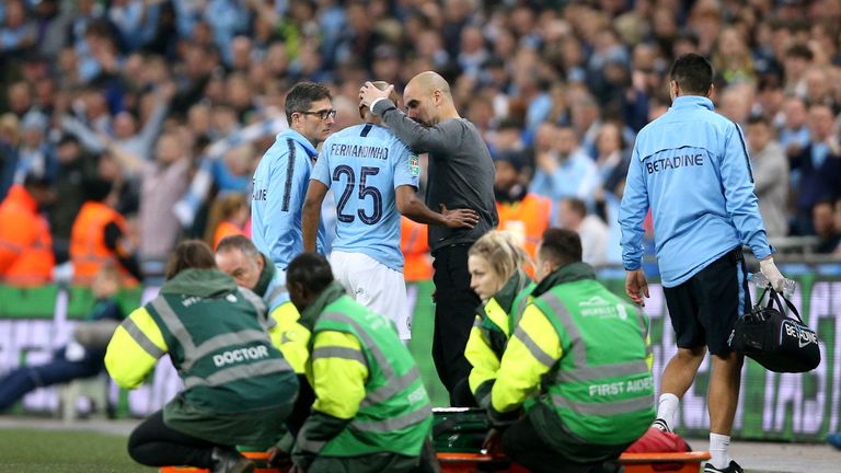 Fernandinho was forced to leave with an injury that could keep him for weeks.