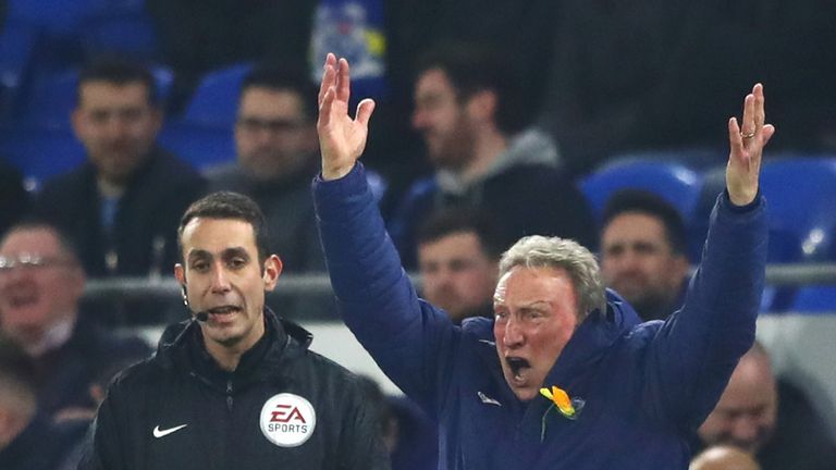 Neil Warnock's Cardiff are currently 18th, two points from safety