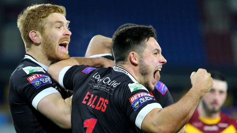 Niall Evalds celebrates the win over Huddersfield at the John Smith's Stadium