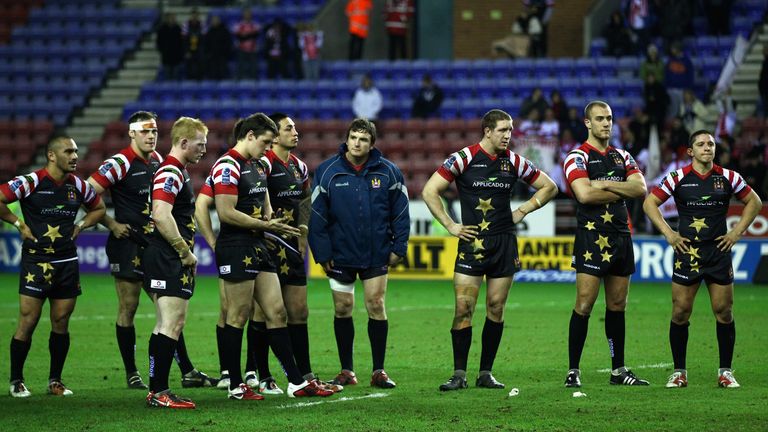 Wigan Warriors dejected after the final whistle