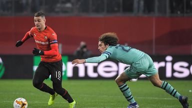 Image of Hatem Ben Arfa appeared to laugh at Unai Emery as Rennes beat Arsenal 3-1 on Thursday