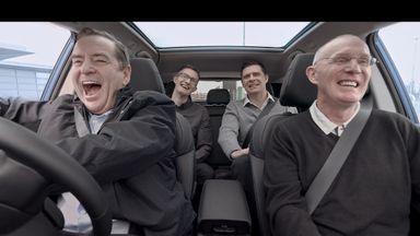 Jimmy was chauffeur driven to the game by Sky Sports' own Jeff Stelling