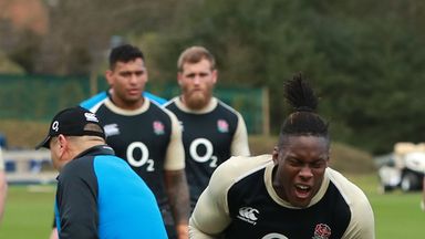 Maro Itoje limped out of England training