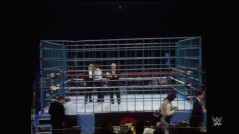 King Kong Bundy makes his entrance at WrestleMania II in 1986 for the match that would be his career highlight