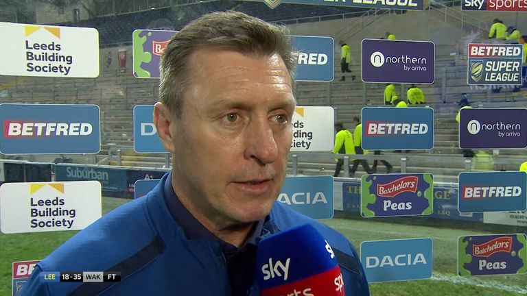 Leeds head coach David Furner talks to Sky Sports after his side's 35-18 home defeat to Wakefield on Friday 