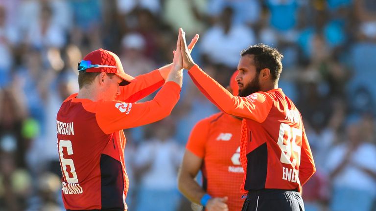 Adil Rashid conceded just 15 runs from his four overs in St Lucia