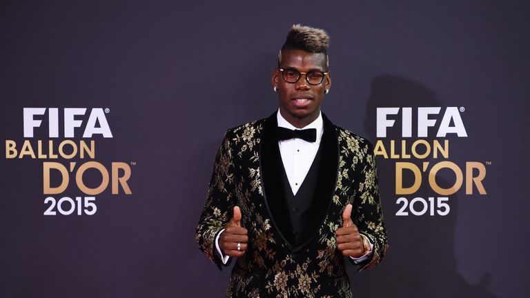 Pogba during the FIFA Ballon d'Or Gala 2015 at the Kongresshaus on January 11, 2016 in Zurich, Switzerland