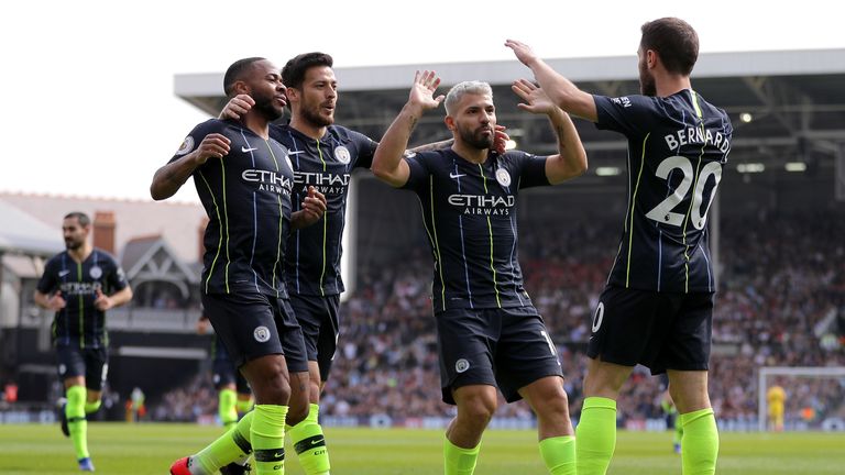 Sergio Aguero is level with Salah at the top of the Premier League scoring charts