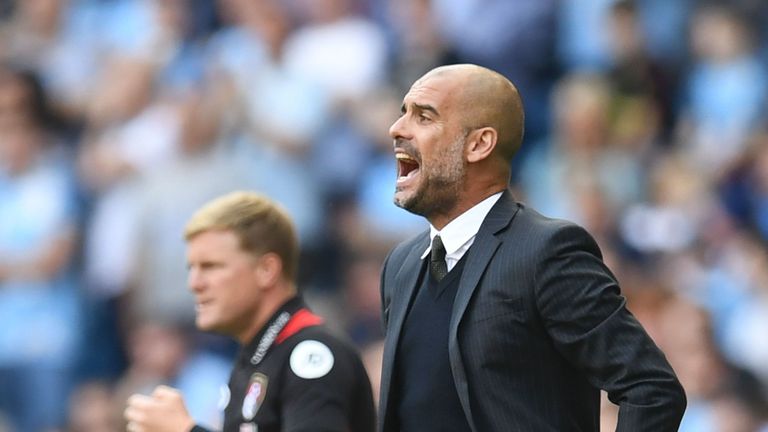 Pep Guardiola has a 100-per-cent win record against Bournemouth