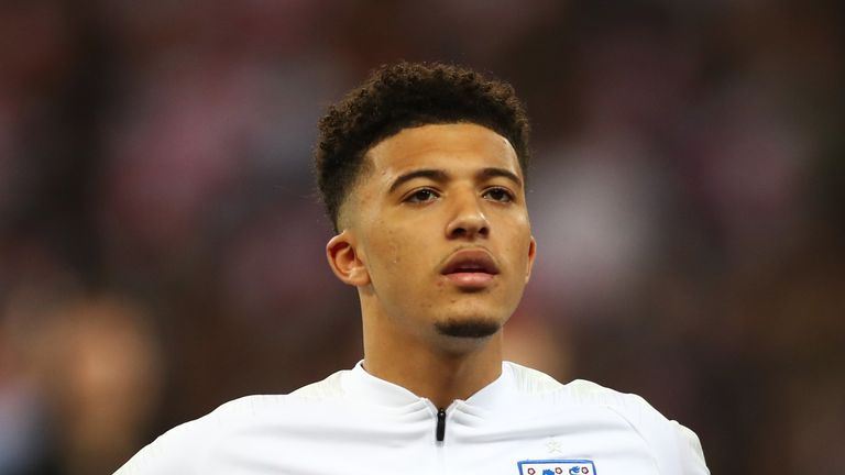 Jadon Sancho made his fourth senior appearance for England