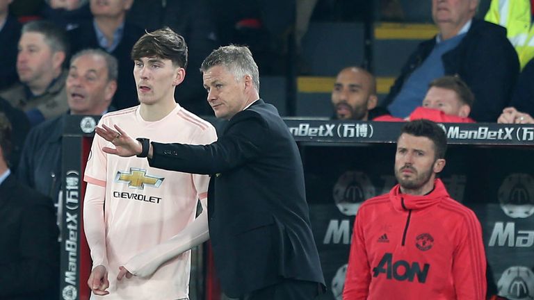 Highly-rated midfielder James Garner was handed a debut by Ole Gunnar Solskjaer
