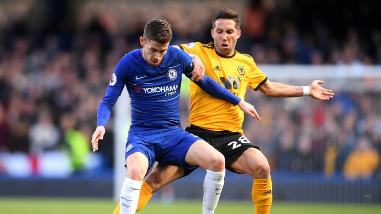 Jorginho was taken off for Willian