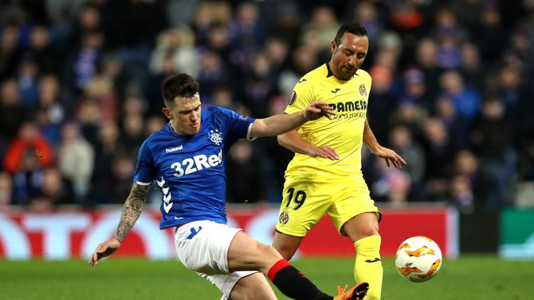 Cazorla in action against Rangers in the Europa League