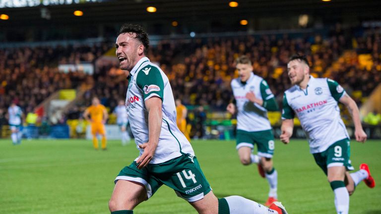 Hibernian's Stevie Mallan has thirteen goals in all competitions in his debut season for the club