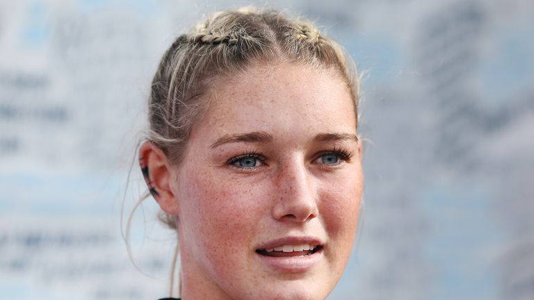 Tayla Harris has urged social media companies to take strong action against those who make abusive comments