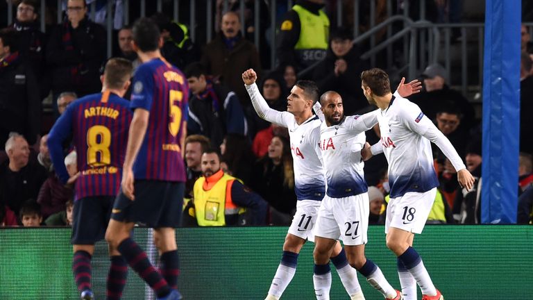 Tottenham drew with Barcelona in the group stages of the Champions League