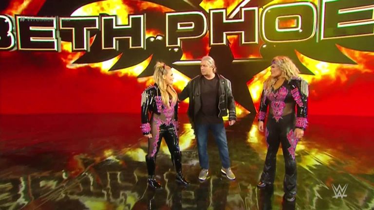 Bret Hart gave a Natalya and Beth Phoenix a send off en route to the ring for their shot at the Women's Tag Team Titles