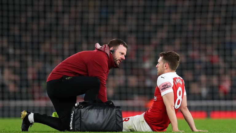 Aaron Ramsey picked up a groin injury in the victory against Newcastle