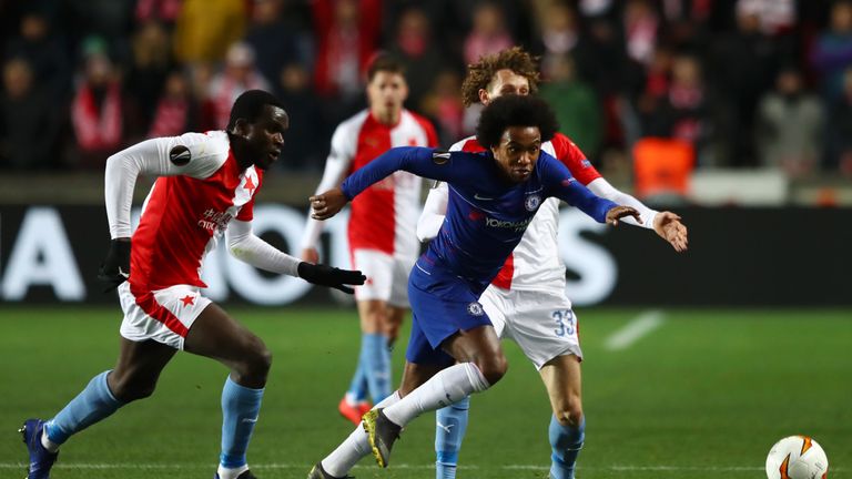 Willian hit the bar with an effort from the edge of the box in the first-half