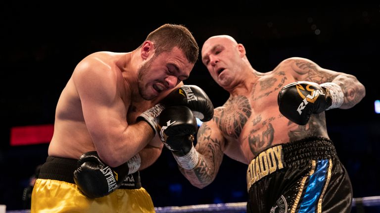 David Allen soaks up an uppercut from Browne