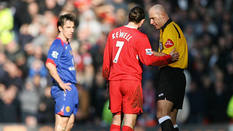 Neville notes how traditional wingers like Harry Kewell (pictured), Jason Wilcox and Trevor Sinclair would always play outside of him, never inside