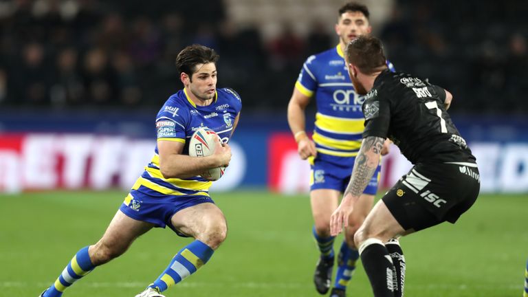 Warrington's Jake Mamo got the opening try of the match against Catalans Dragons