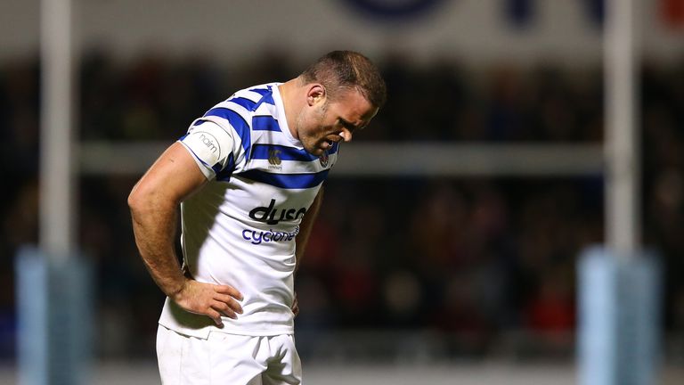 Jamie Roberts of Bath Rugby looks dejected